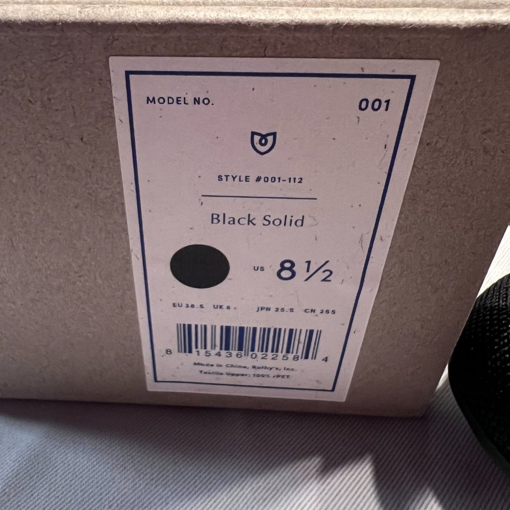 Rothy's The Flat in Black Solid Ballet Shoe Size 8.5 New in Box - Picture 11 of 11